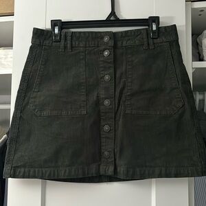 Green corduroy skirt